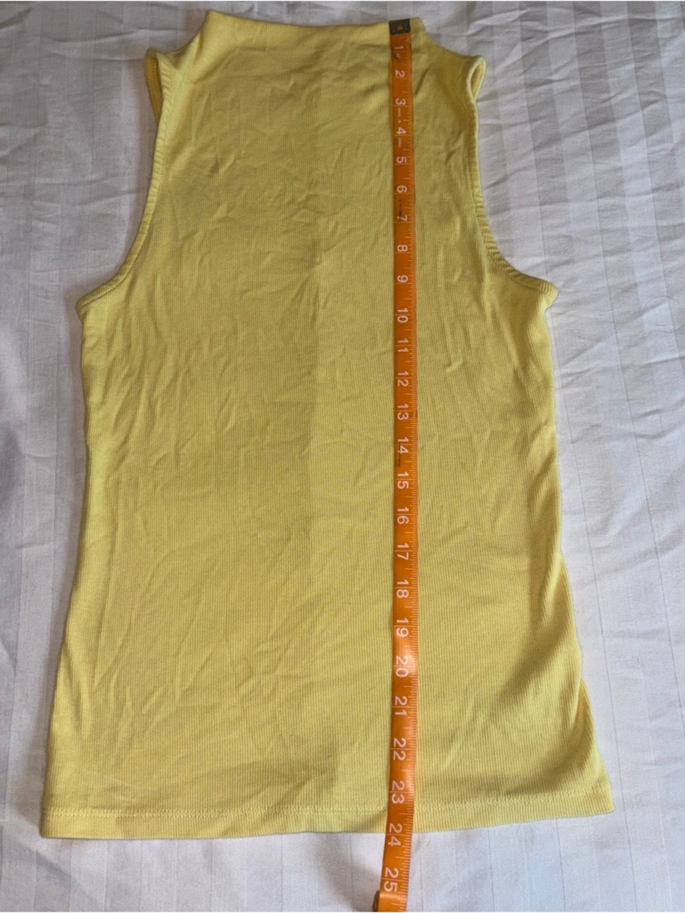 Mock neck Ribbed Butter Yellow Tank - Picture 3 of 5
